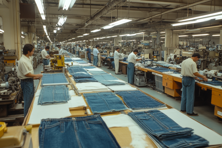 Homens Costurando Jeans